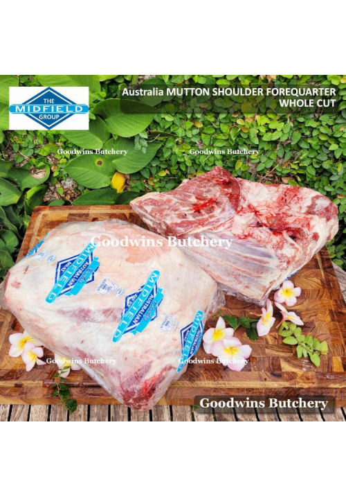 Mutton collar SHOULDER BONE-IN FOREQUARTER bahu domba frozen Australia MIDFIELD whole cut 4-5 kg (price/kg)